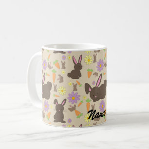 Niedliches braunes Kaninchenmuster Kaffeetasse