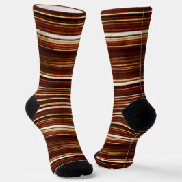 niedliches braunes Roststreifen-Muster gekachelt Socken