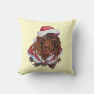 Niedliches braunes Spanielhunderealist-Kunst Kissen