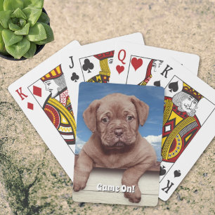 Niedliches braunes Welpenhund-Foto Spielkarten