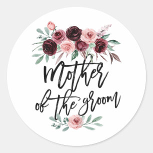 Niedliches Brautparty Hochzeit Blume Design Mutter Runder Aufkleber