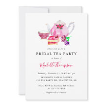 Niedliches Brautparty Tee Party Pink Teekanne Scri