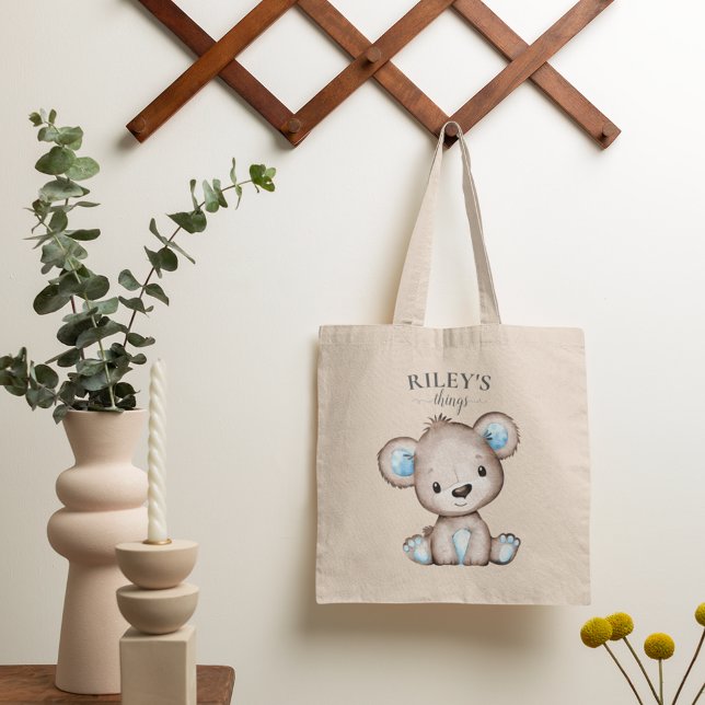 Niedliches Brown Bear Mit Monogramm Baby Tragetasche (Von Creator hochgeladen)