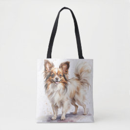 NIEDLICHES BROWN & WHITE PAPILLON PUPPY HUND TASCHE