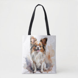 NIEDLICHES BROWN & WHITE PAPILLON PUPPY HUND TASCHE