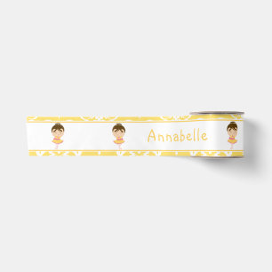 Niedliches Brünettes Ballerina-Geschenk Satinband