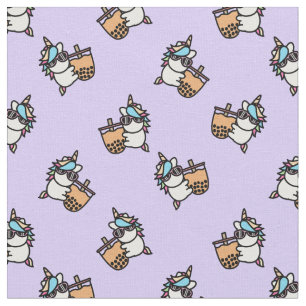 Niedliches Bubble Tee & Unicorn Stoff