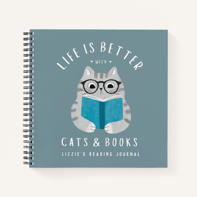 Niedliches Buch Lover Reading Custom Journal (Vorderseite)