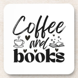 Niedliches Buch und Kaffeeliebhaber Personalisiert Getränkeuntersetzer