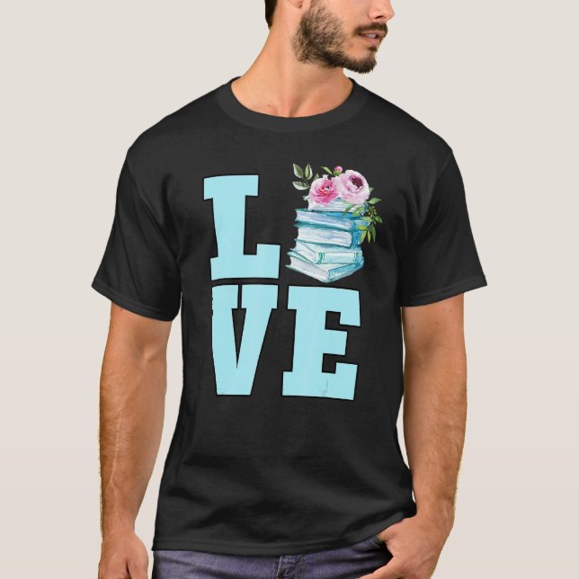 Niedliches Buch Wasserfarbenflora Lesebuch T-Shirt (Vorderseite)