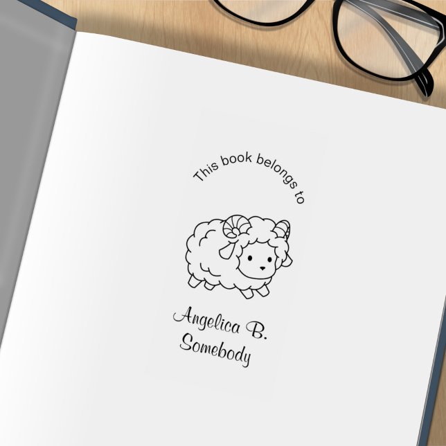 Niedliches Buchzeichen für kleine Schafe Gummistempel (Von Creator hochgeladen)