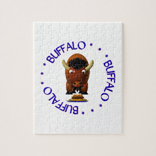 Niedliches Buffalo mit Weck und Buffalo Flügeln (Vertikal)