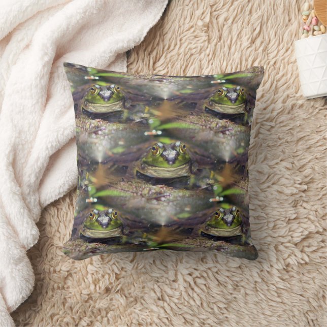 Niedliches Bullfrog-Gesichtsmuster Kissen (Decke)