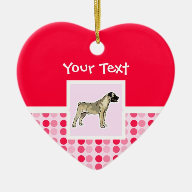 Niedliches Bullmastiff Keramik Ornament (Vorne)