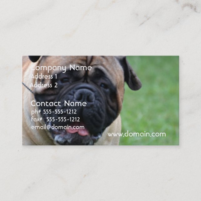 Niedliches Bullmastiff Visitenkarte (Vorderseite)