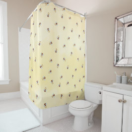 Niedliches Bumble-Muster gelb Duschvorhang