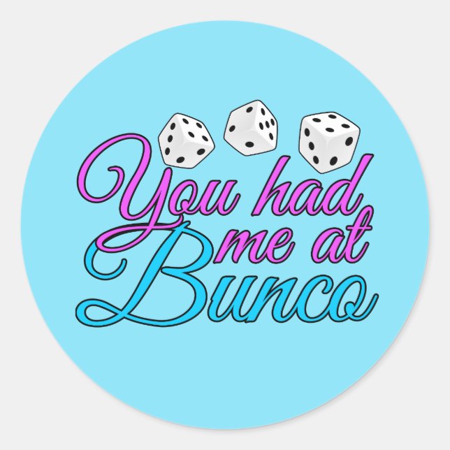 Niedliches Bunco-Spiel Runder Aufkleber (Vorderseite)