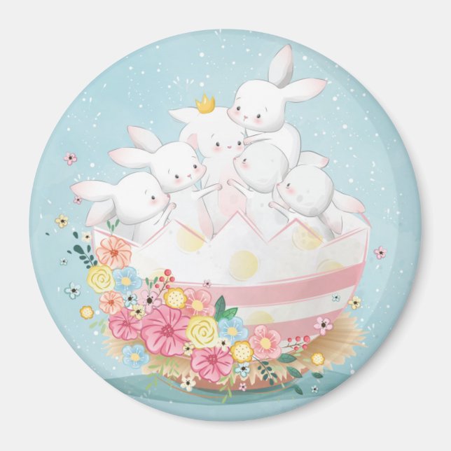 Niedliches Bunnies-Magnet Magnet (Vorne)