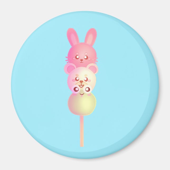 Niedliches Bunny, Bär und Frosch Dango Glosso Post Magnet (Vorne)
