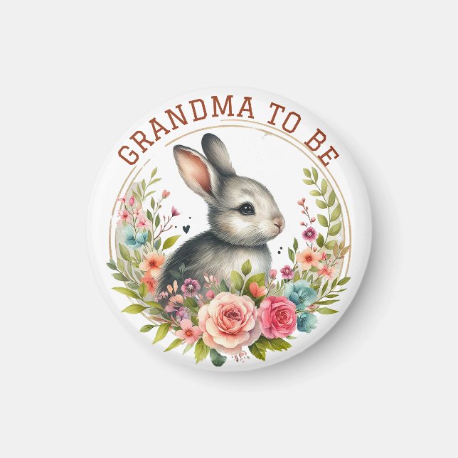 Niedliches Bunny Blossom Oma soll verkündet werden Magnet (Vorne)