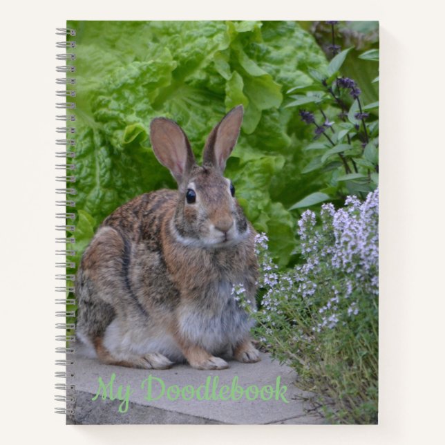 Niedliches Bunny Doodle Book Notizbuch (Vorderseite)
