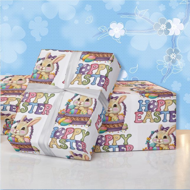 Niedliches Bunny & Eggs Hoppy Ostergeschenk Geschenkpapier (Von Creator hochgeladen)