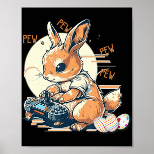 Niedliches Bunny Gaming Kids Boys Girls Anime Vide Poster