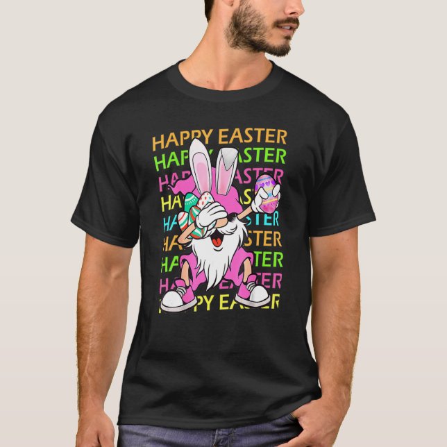 Niedliches Bunny Gnome Ohren Rabbit Jagd glücklich T-Shirt (Vorderseite)