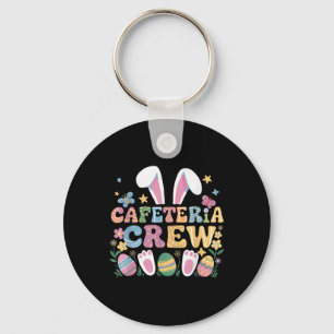 Niedliches Bunny Lunch Lady Cafeteria Crew Frohes Schlüsselanhänger
