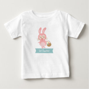 Niedliches Bunny mit Eiern 1. Ostern Baby T-shirt