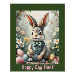Niedliches Bunny Oaster Glossegenster Poster
