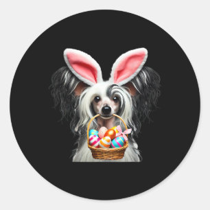 Niedliches Bunny Ohr Chinesisch gezaubert Hunde Os Runder Aufkleber
