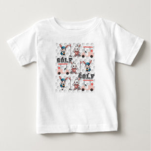 Niedliches Bunny Playing Gold Print Baby T-shirt