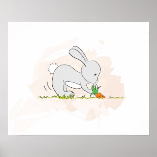 Niedliches Bunny Poster (Carrot ziehen)