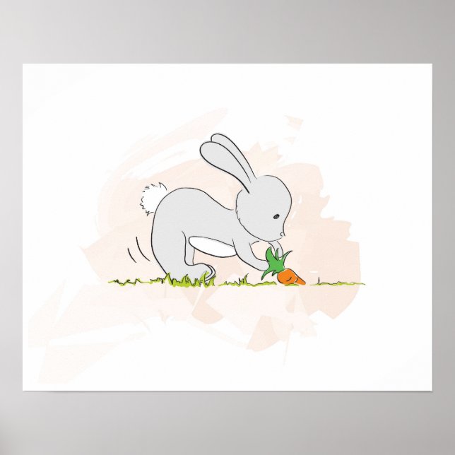 Niedliches Bunny Poster (Carrot ziehen) (Vorne)