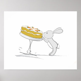 Niedliches Bunny Poster (Pinching Carrot)