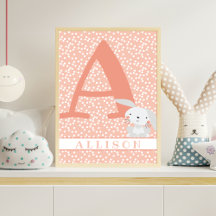 Niedliches Bunny & Punkts Personalisiert Girl Kind