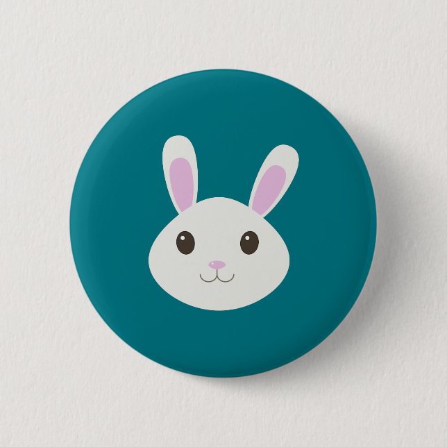 Niedliches Bunny Rabbit Button (Vorderseite)