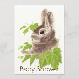 Niedliches Bunny Rabbit, Garden Animal Baby Dusche Einladung