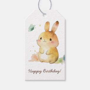 Niedliches Bunny Rabbit Happy Geburtstag Personali Geschenkanhänger