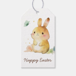 Niedliches Bunny Rabbit Happy Osterfest Personalis Geschenkanhänger