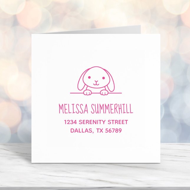 Niedliches Bunny Rabbit Peeking oben Adresse 2 Permastempel (Von Creator hochgeladen)