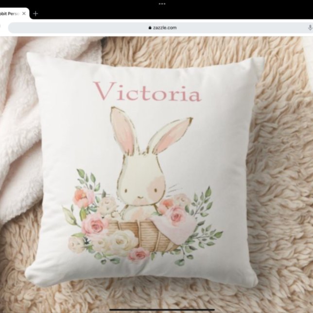 Niedliches Bunny Rabbit Personalisiert Modernes Ba Kissen (Von Creator hochgeladen)