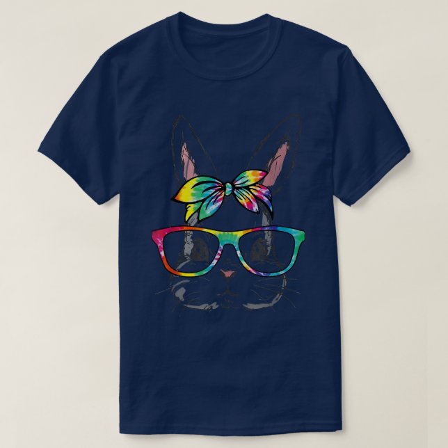 Niedliches Bunny Rabbit Tragend Gefärbte Krawatte  T-Shirt (Design vorne)