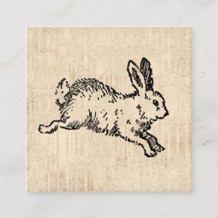 Niedliches Bunny Rabbit Vintage Illustration Begleitkarte
