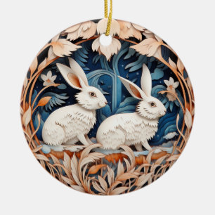 Niedliches Bunny Rabbit Weihnachten Personalisiert Keramik Ornament