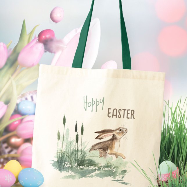 Niedliches Bunny Watercolor Ostereier Jagd Tragetasche (Cute Bunny Watercolor Easter Egg Hunt Tote Bag ©Susanne Sachers - Sunny Mind 🌞)