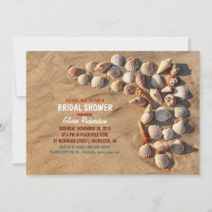 niedliches bunter Muscheln Strand Brautparty Einladung