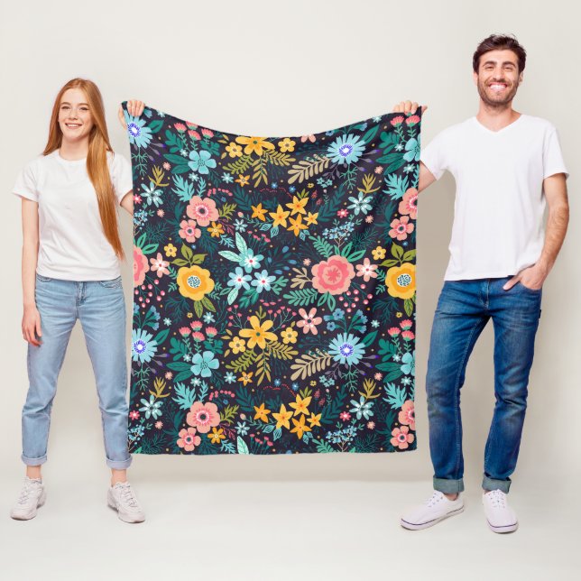 Niedliches buntes Blumenmuster Fleecedecke (Beispiel)
