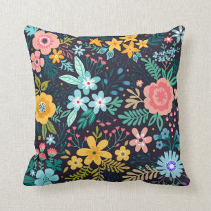 Niedliches buntes Blumenmuster Kissen